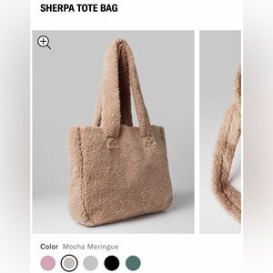 NWOT Sherpa Style Tote Bag in Mocha Meringue